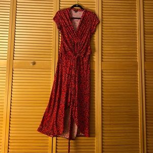 Red cheetah print dress